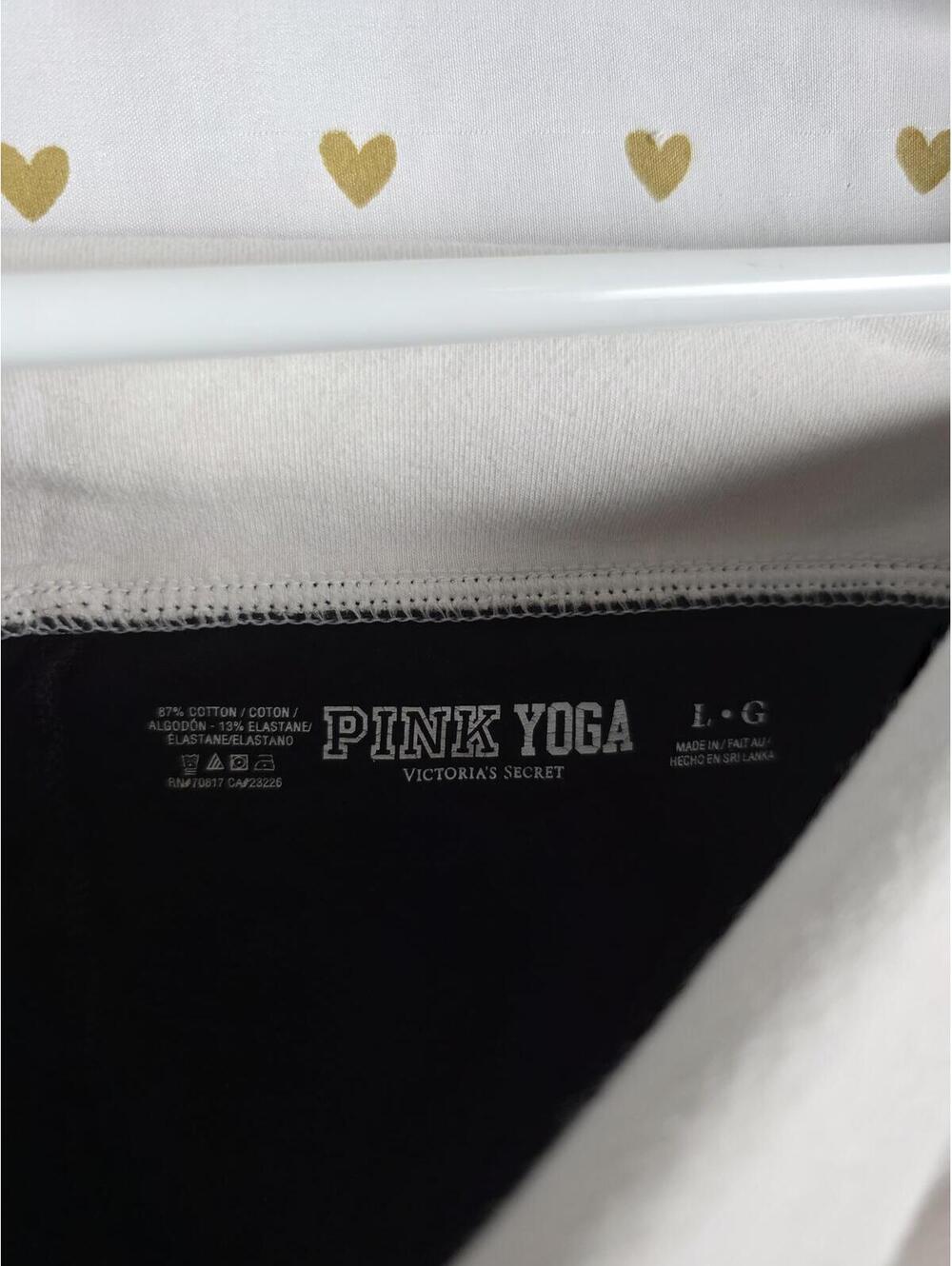 Victorias Secret PINK White Logo FOLDOVER Yoga Pants Capri Y2k LARGE - Picture 5 of 5